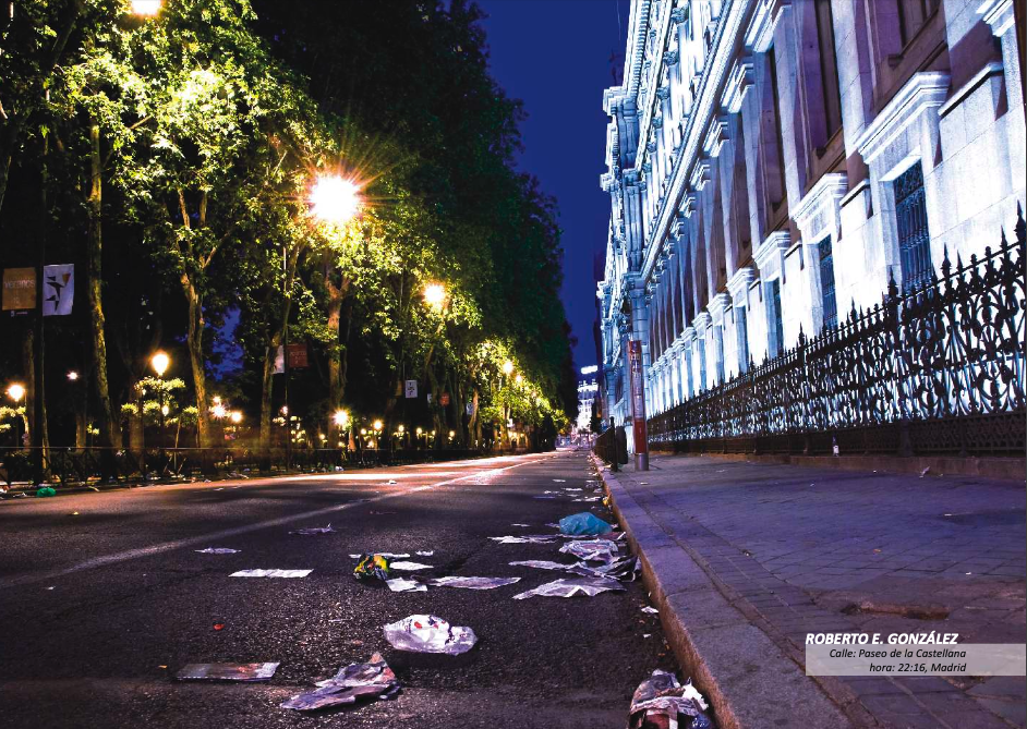 Paseo de la Castellana vacío, Madrid 2010