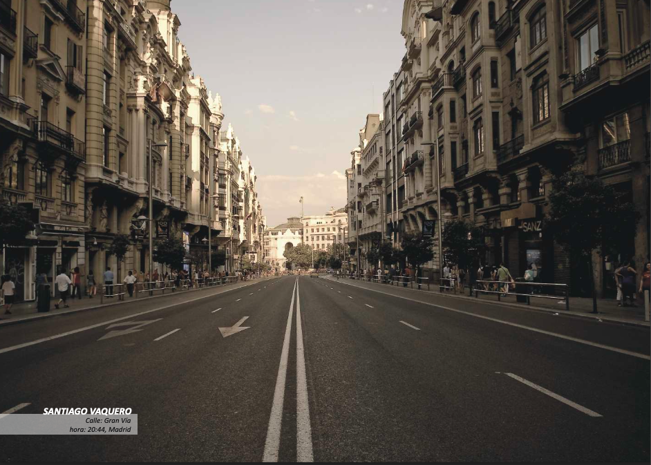 Gran Vía vacía, Madrid 2010
